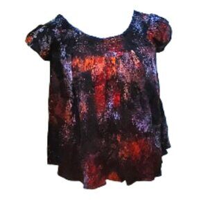 TALULA by ARITZIA size XXS black red splat pattern sleeveless floral top…